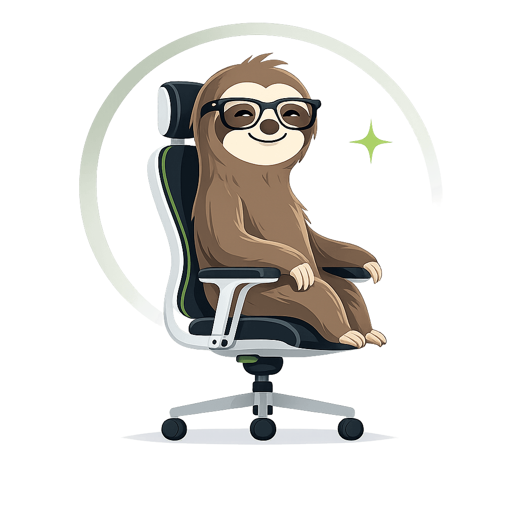 PostureWise mascot sitting upright in an ergonomic chair
